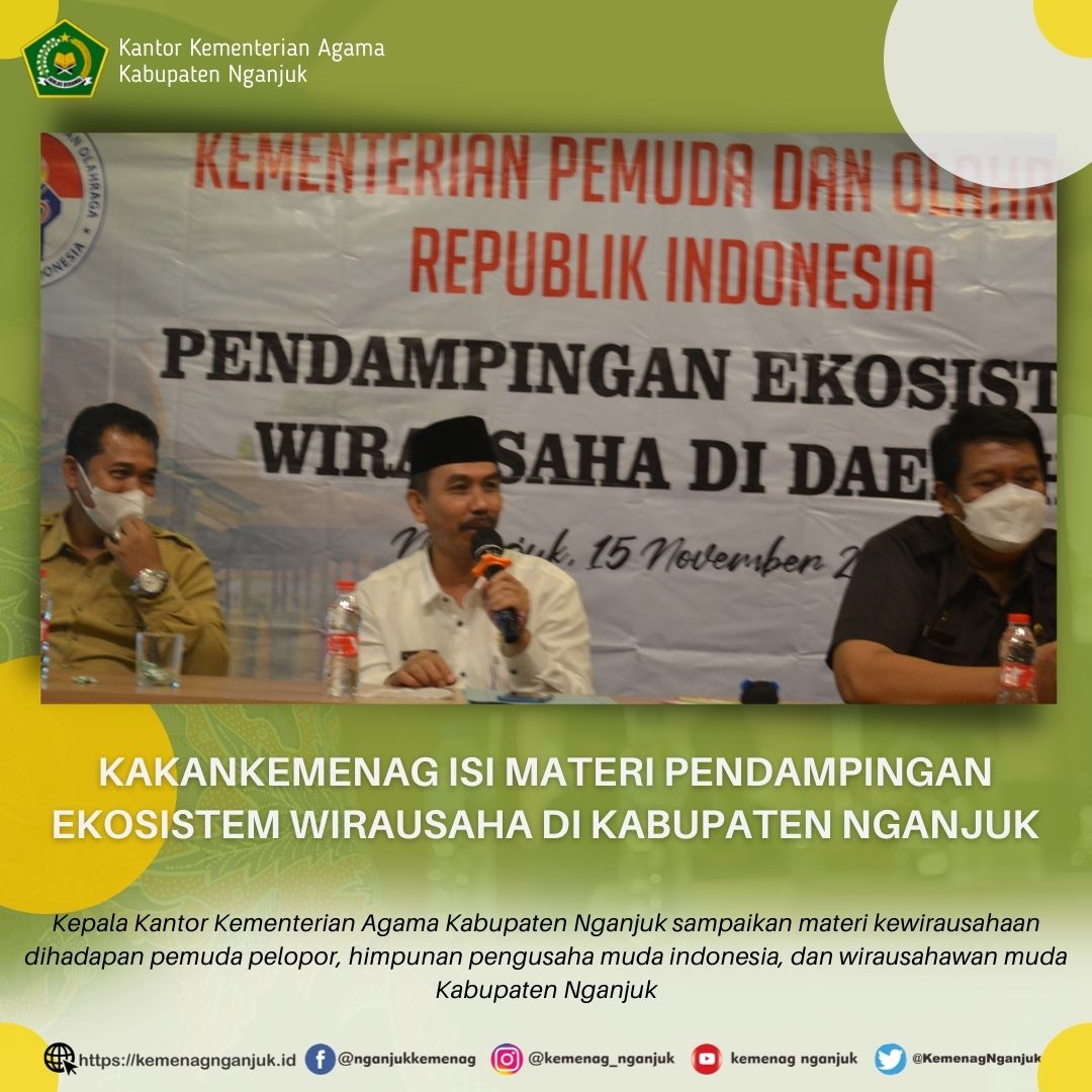 Kakankemenag Beri Materi Pendampingan Ekosistem Wirausaha Di Kabupaten Nganjuk