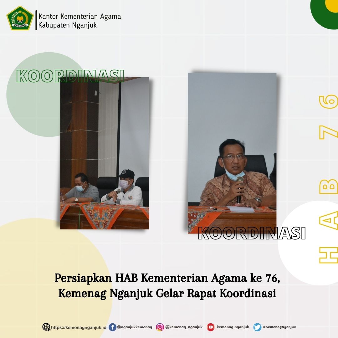 Persiapkan HAB Kementerian Agama ke 76, Kemenag Nganjuk Gelar Rapat Koordinasi