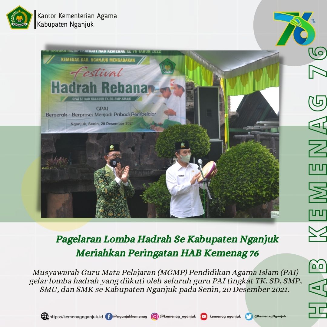 Pagelaran Lomba Hadrah Se Kabupaten Nganjuk Meriahkan Peringatan HAB Kemenag 76