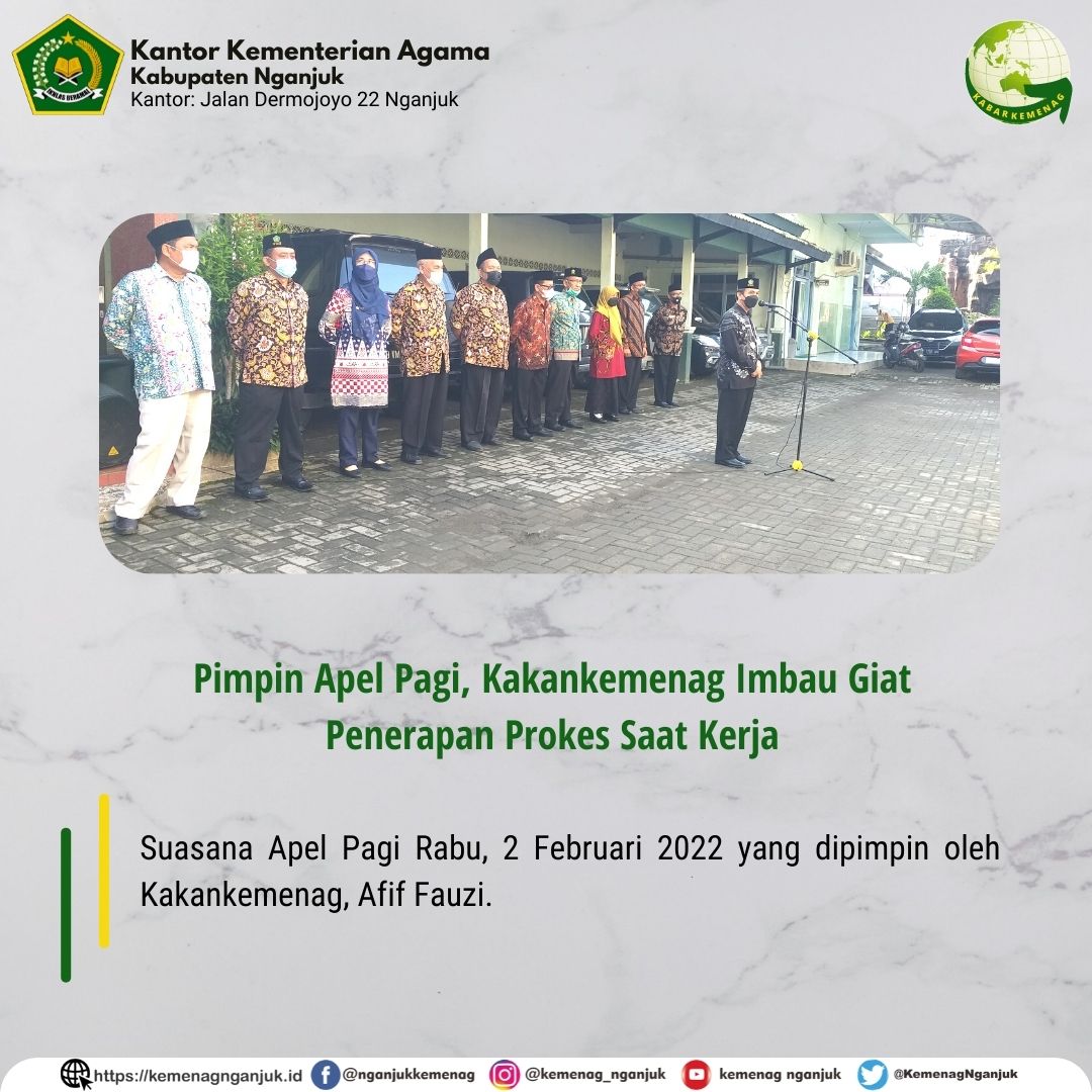 Pimpin Apel Pagi, Kakankemenag Imbau Giat Penerapan Prokes Saat Kerja