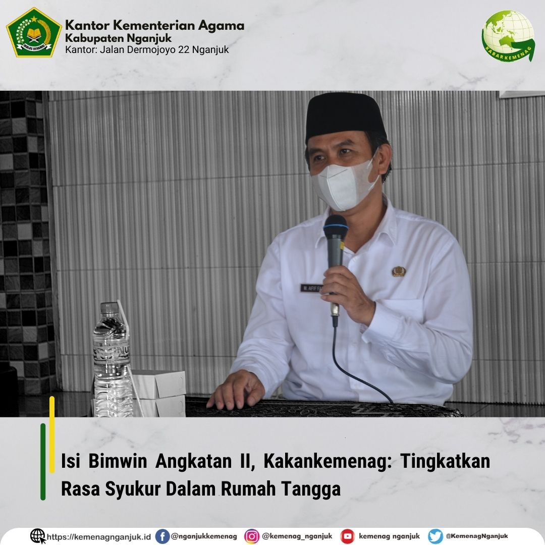 Isi Bimwin Angkatan II, Kakankemenag: Tingkatkan Rasa Syukur Dalam Rumah Tangga