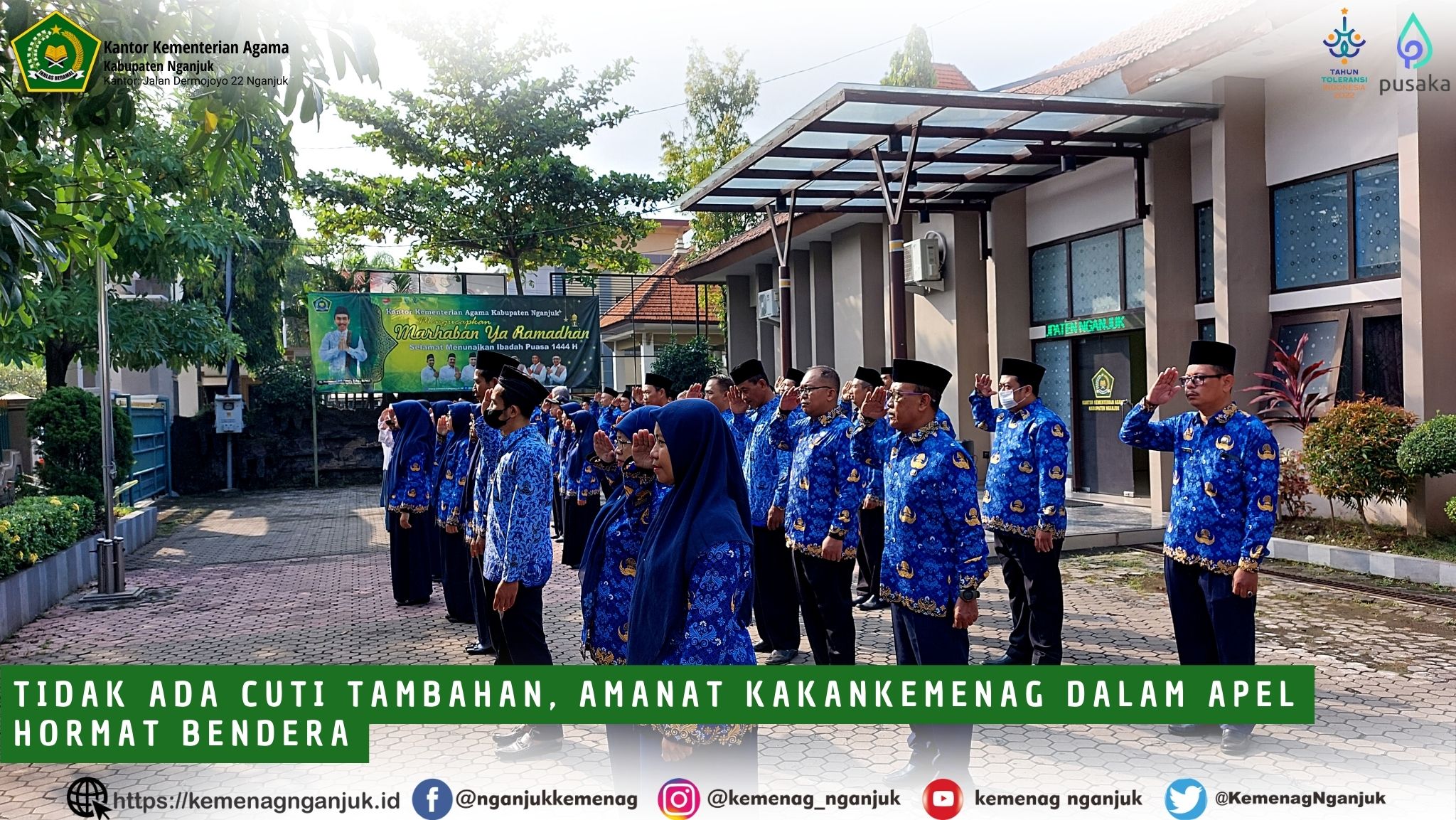 Tidak Ada Cuti Tambahan, Amanat Kakankemenag Dalam Apel Hormat Bendera