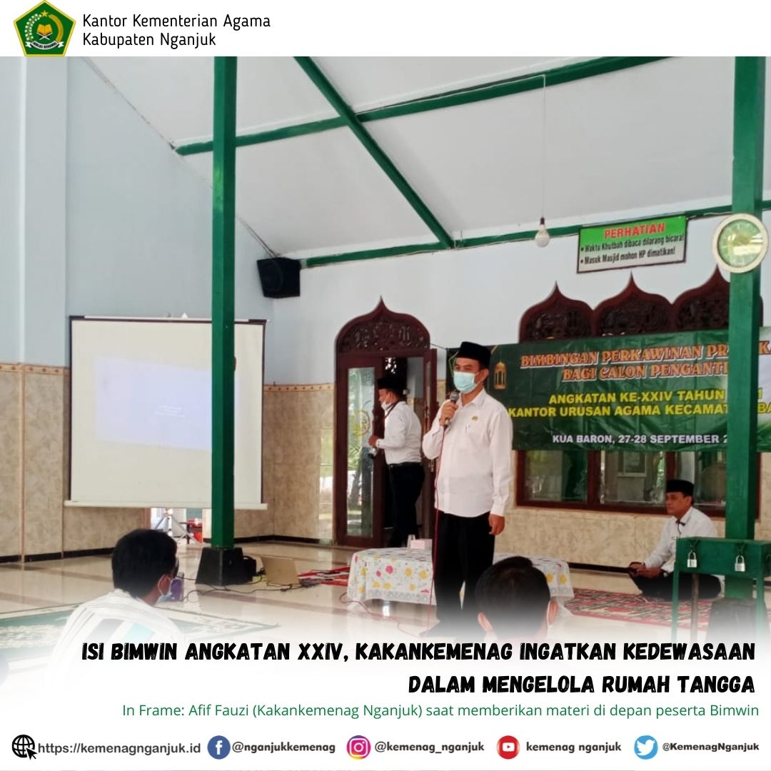 Isi Bimwin Angkatan XXIV, Kakankemenag Ingatkan Kedewasaan Dalam Mengelola Rumah Tangga