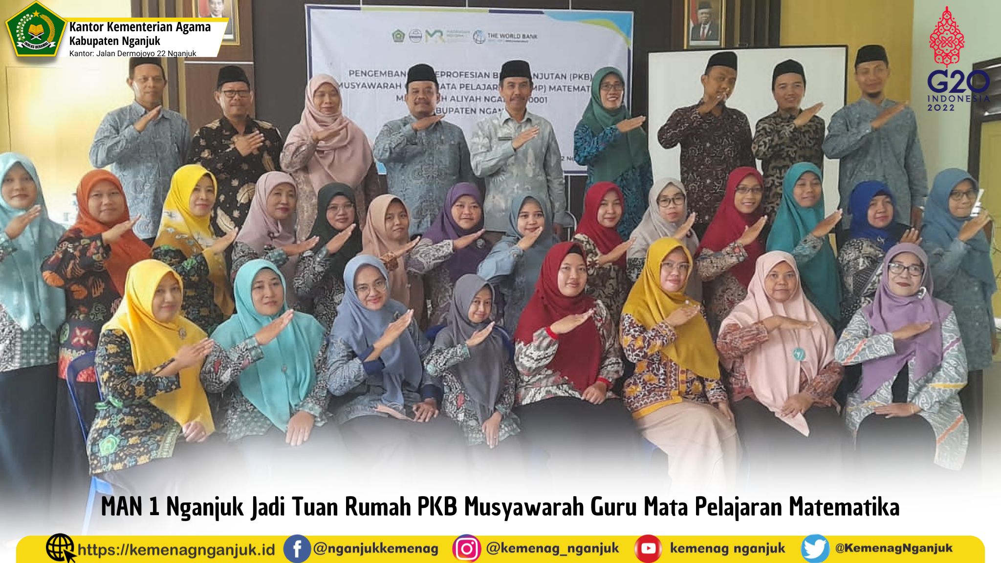 MAN 1 Nganjuk Jadi Tuan Rumah PKB Musyawarah Guru Mata Pelajaran Matematika