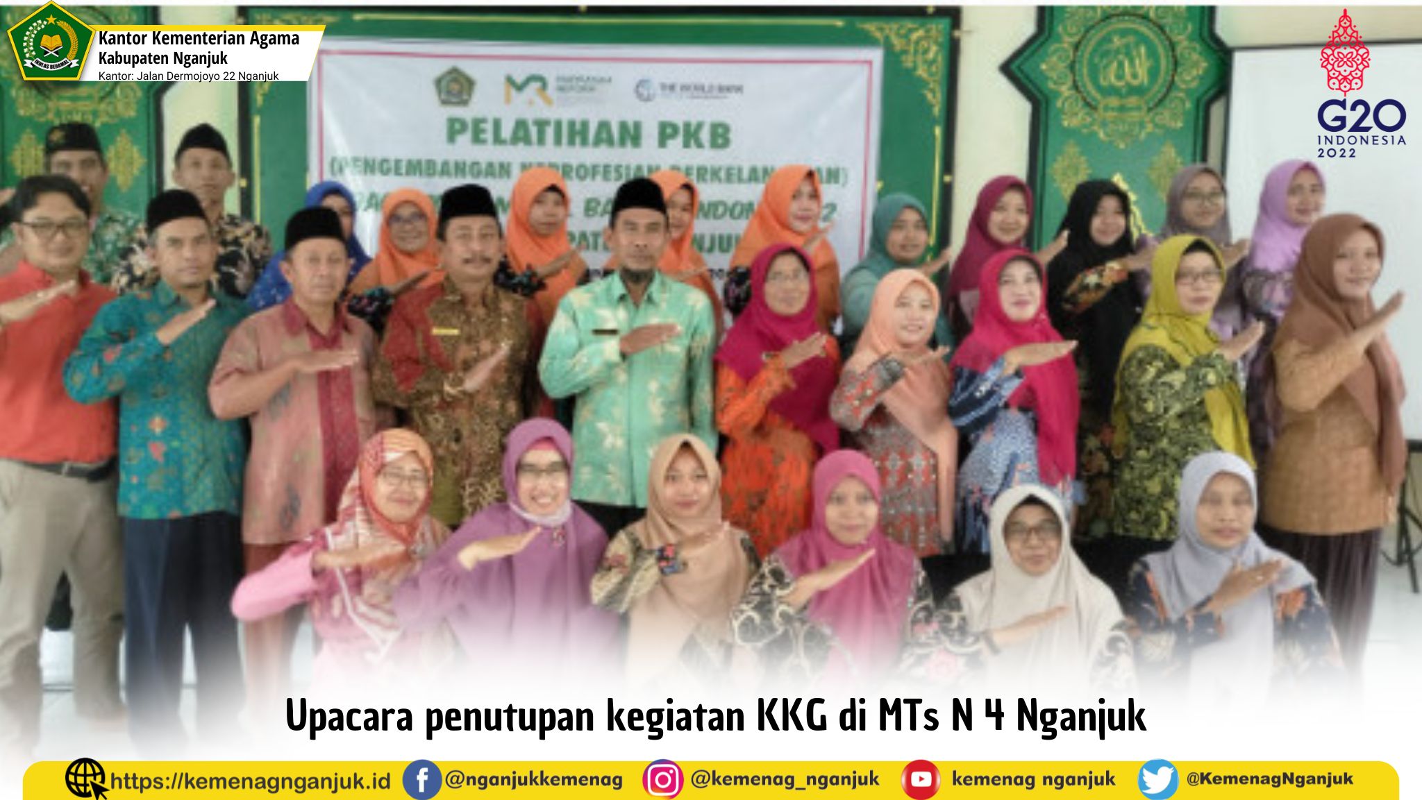 Upacara penutupan kegiatan KKG di MTs N 4 Nganjuk