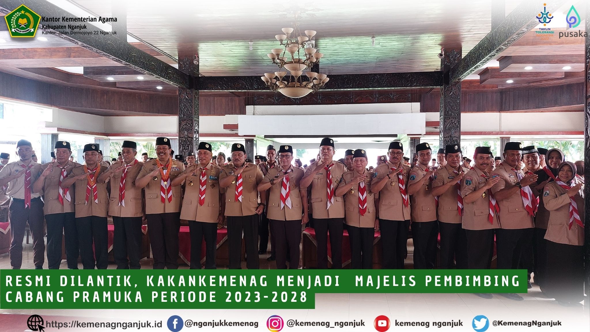 Resmi Dilantik, Kakankemenag Menjadi  Majelis Pembimbing Cabang Pramuka Periode 2023-2028