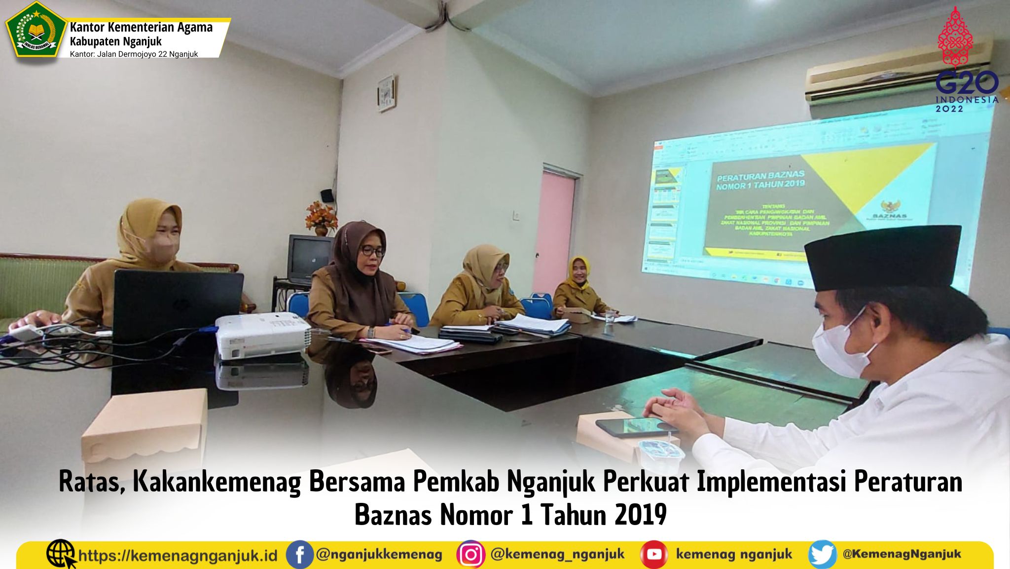 Ratas, Kakankemenag Bersama Pemkab Nganjuk Perkuat Implementasi Peraturan Baznas Nomor 1 Tahun 2019