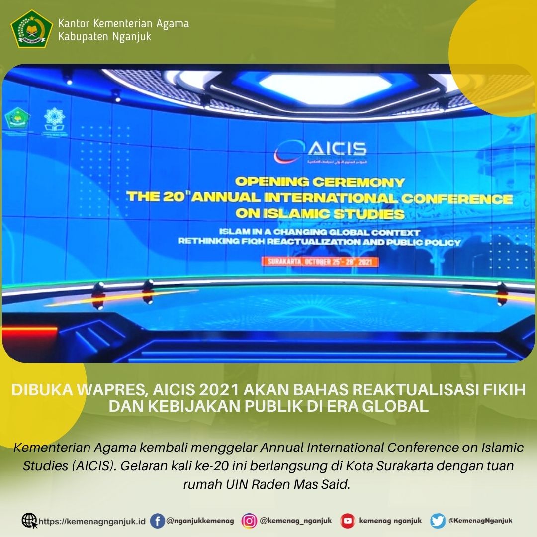 Dibuka Wapres, AICIS 2021 Akan Bahas Reaktualisasi Fikih dan Kebijakan Publik di Era Global