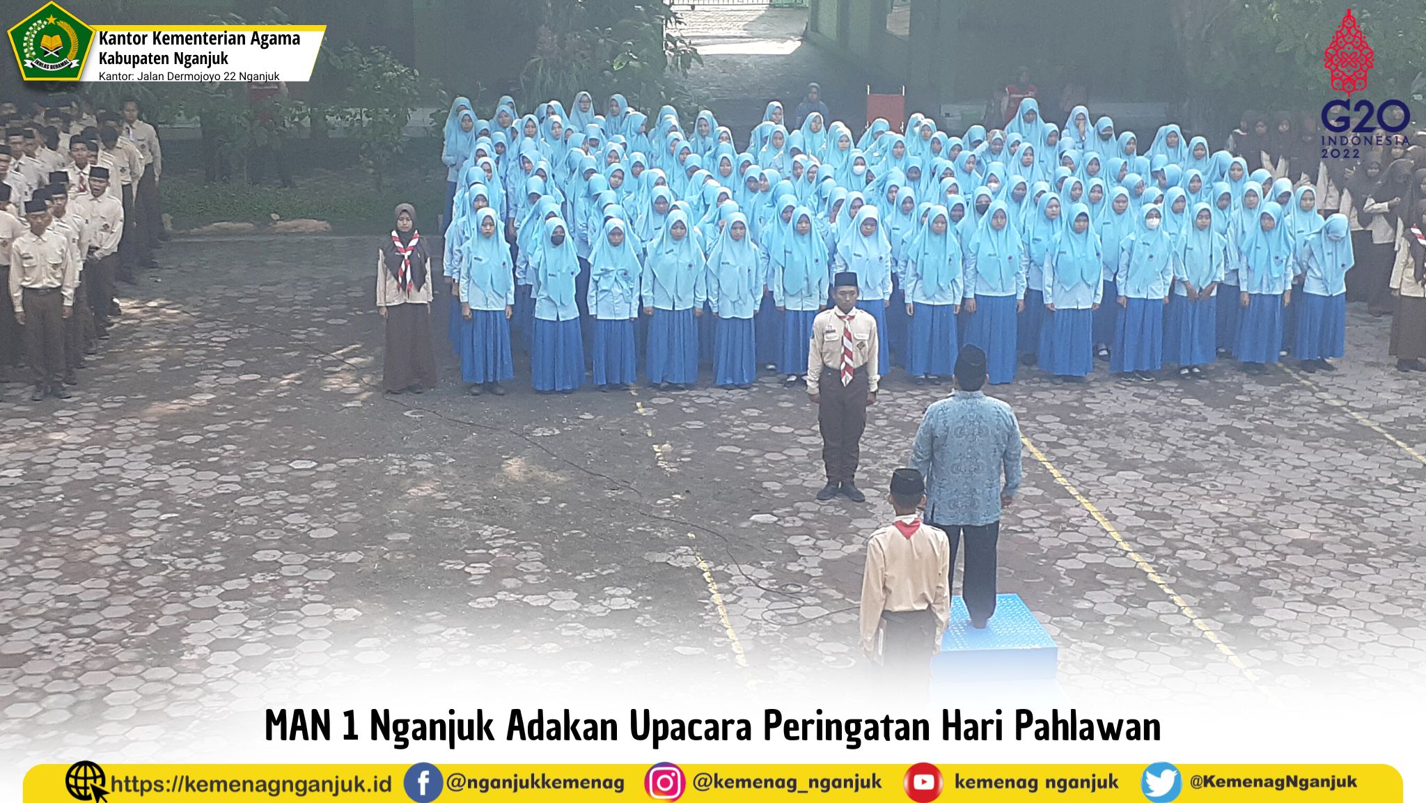 MAN 1 Nganjuk Adakan Upacara Peringatan Hari Pahlawan