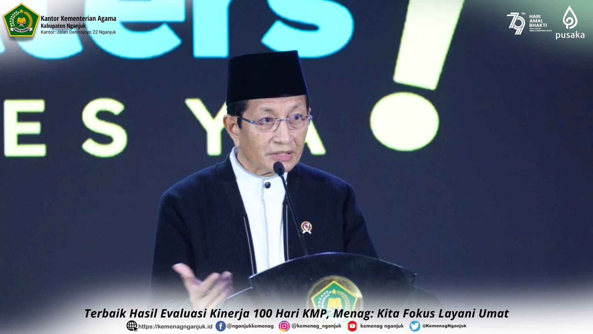 Terbaik Hasil Evaluasi Kinerja 100 Hari KMP, Menag, Kita Fokus Layani Umat