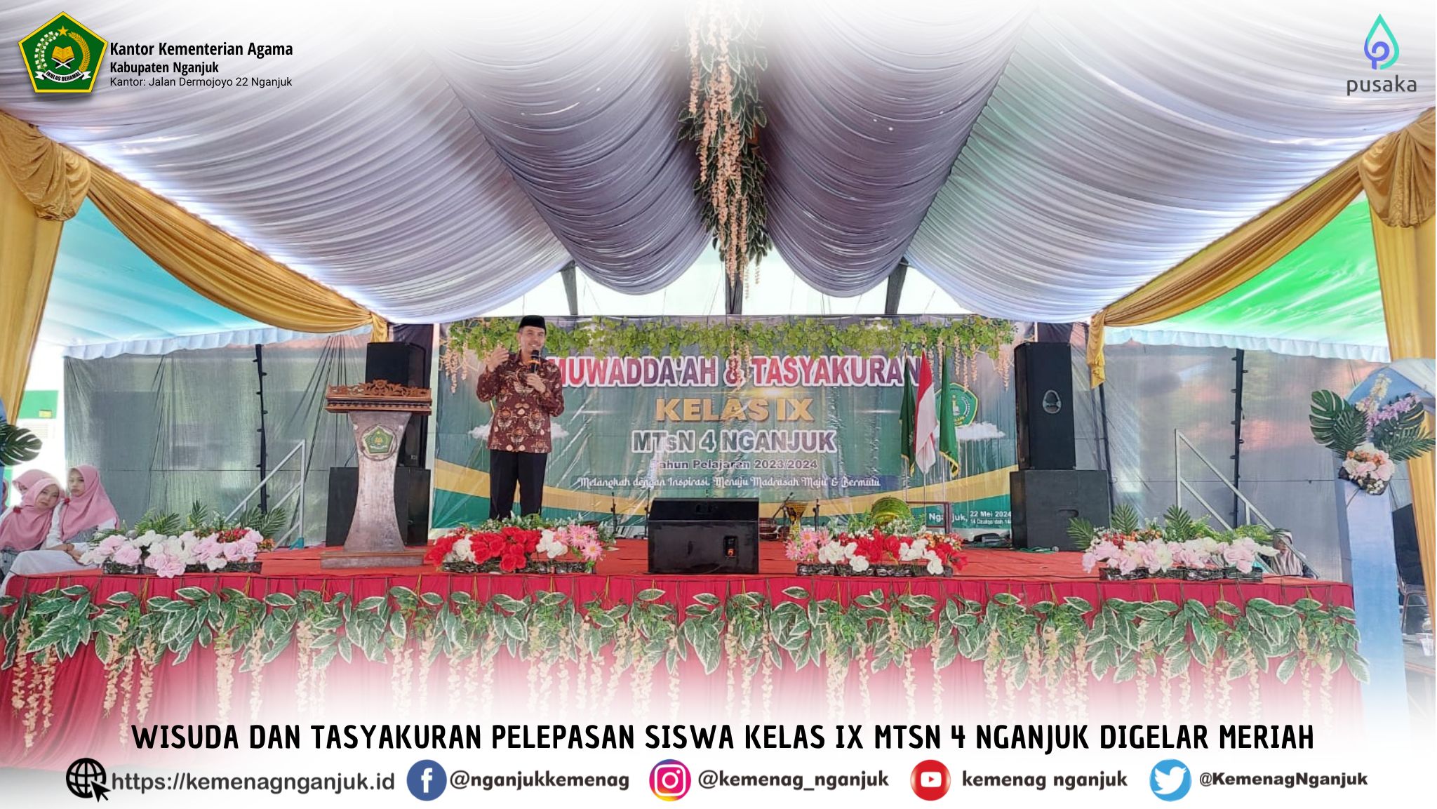 Wisuda dan Tasyakuran Pelepasan Siswa Kelas IX MTsN 4 Nganjuk Digelar Meriah