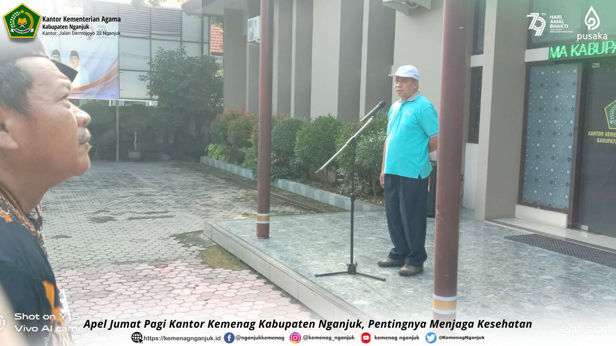 Pimpin Apel Pagi, Pengawas Katolik Kankemenag Nganjuk Ingatkan Pentingnya Menjaga Kesehatan