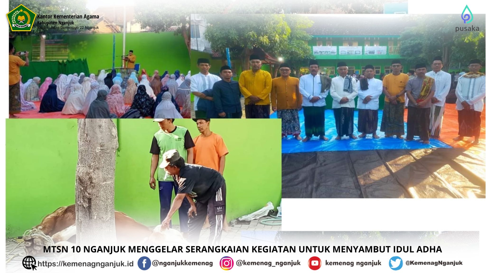 MTsN 10 Nganjuk menggelar serangkaian kegiatan untuk menyambut Idul Adha