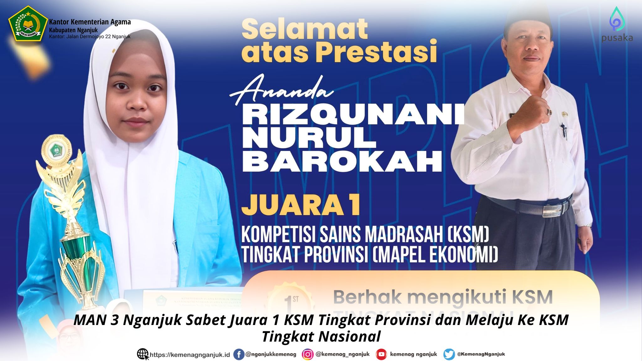 MAN 3 Nganjuk Sabet Juara 1 KSM Tingkat Provinsi dan Melaju Ke KSM Tingkat Nasional