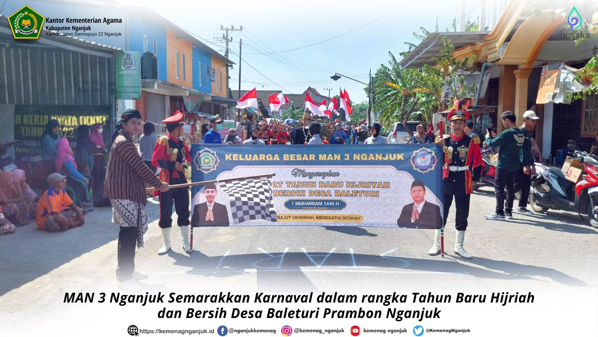 MAN 3 Nganjuk Semarakkan Karnaval dalam rangka Tahun Baru Hijriah dan Bersih Desa Baleturi Prambon N