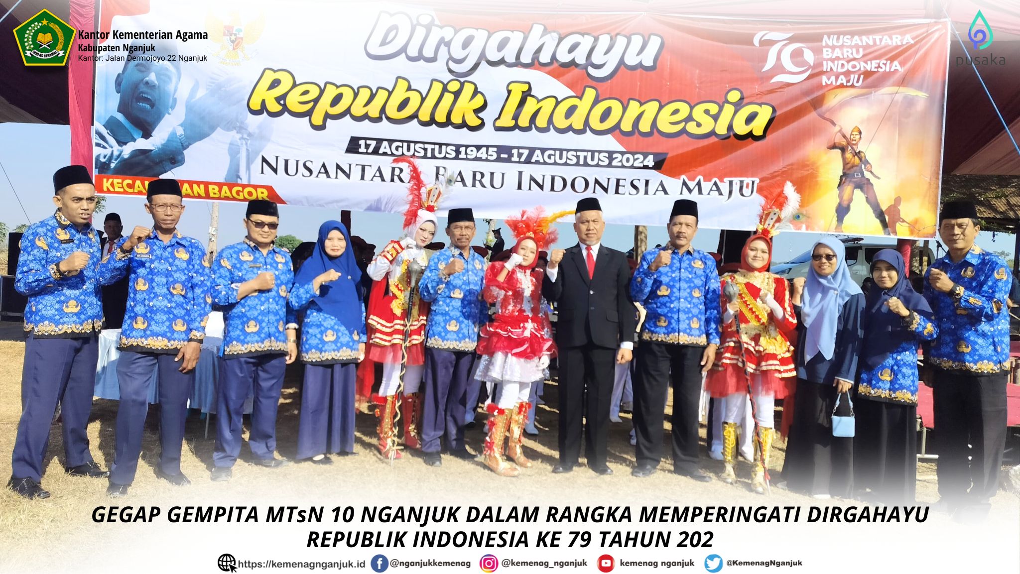 GEGAP GEMPITA MTsN 10 NGANJUK DALAM RANGKA MEMPERINGATI DIRGAHAYU REPUBLIK INDONESIA KE 79 TAHUN 202