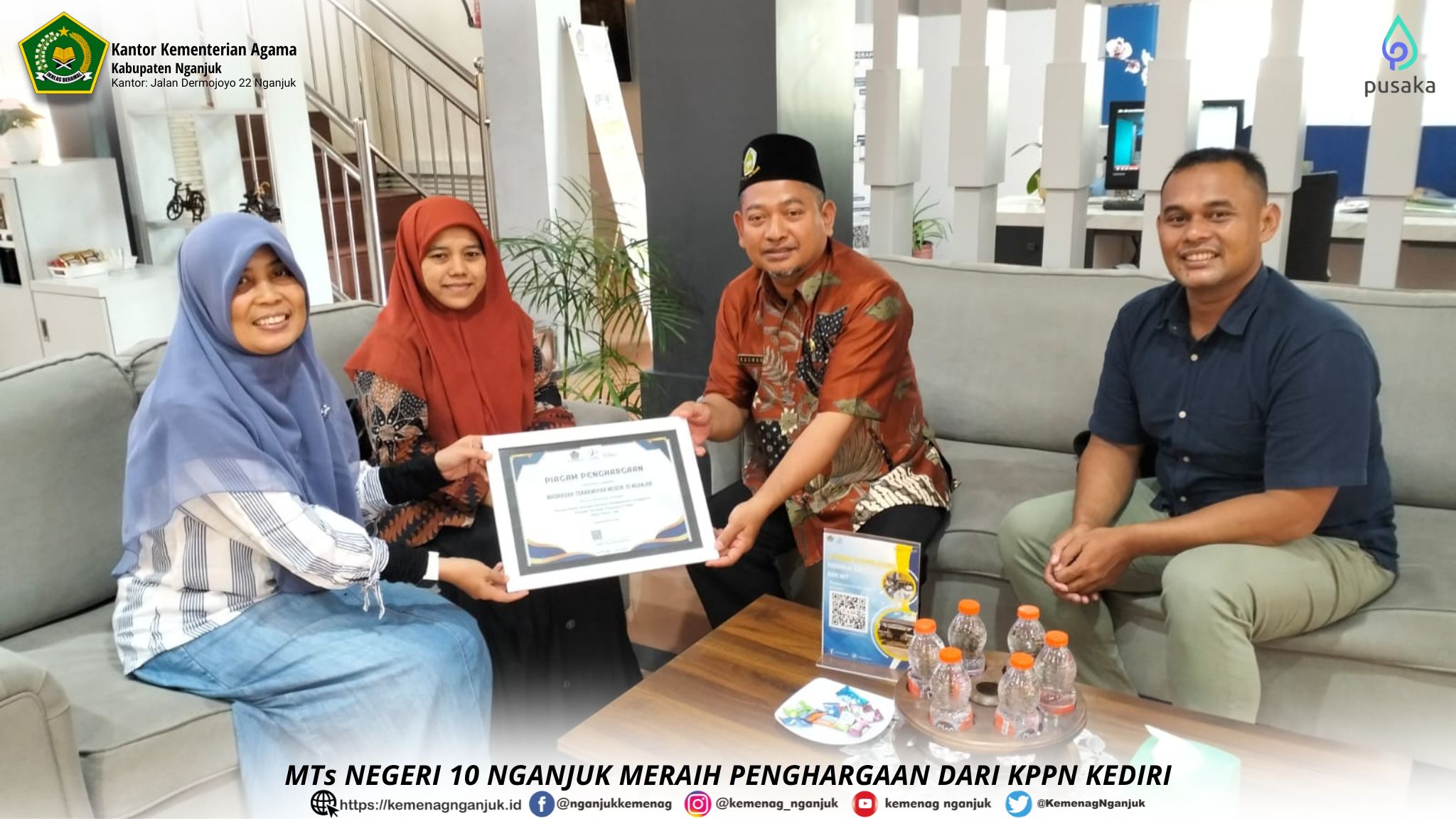 MTs NEGERI 10 NGANJUK MERAIH PENGHARGAAN DARI KPPN KEDIRI