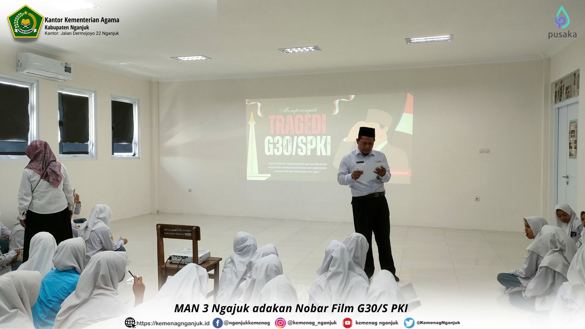MAN 3 Ngajuk adakan Nobar Film G30/S PKI 