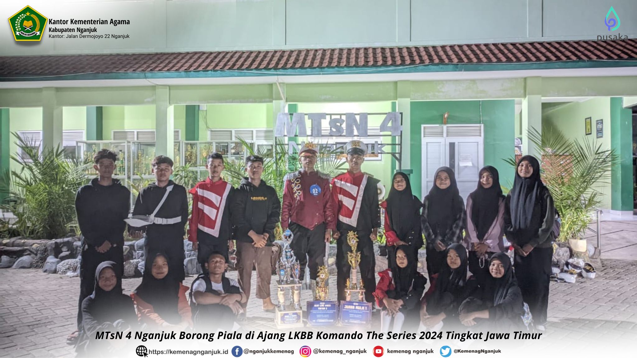 MTsN 4 Nganjuk Borong Piala di Ajang LKBB Komando The Series 2024 Tingkat Jawa Timur