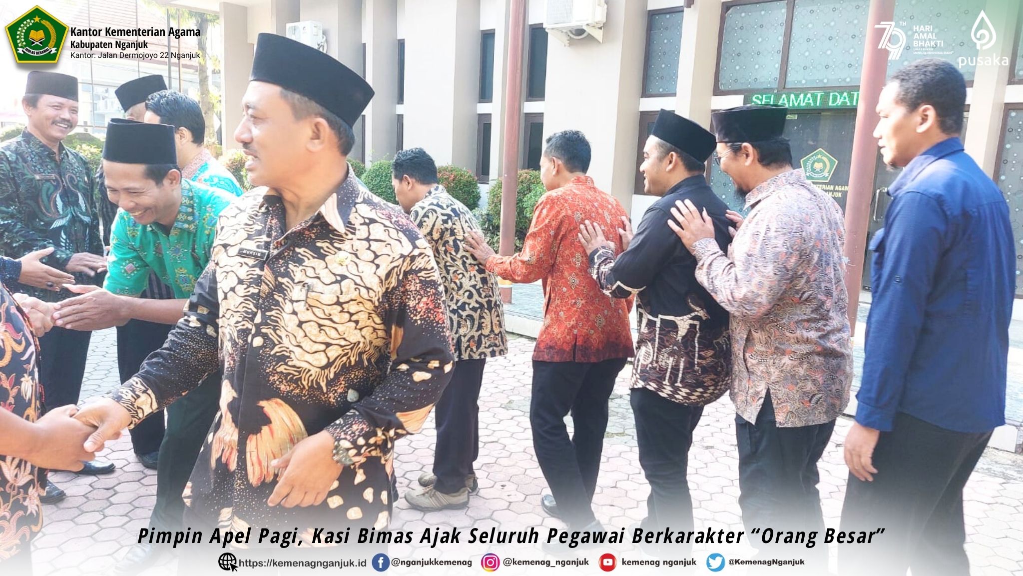 Pimpin Apel Pagi, Kasi Bimas Ajak Seluruh Pegawai Berkarakter Orang Besar