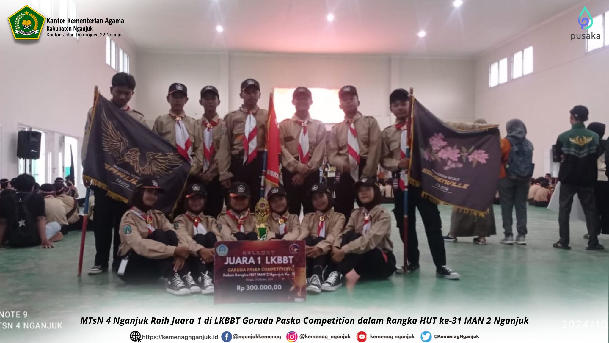 MTsN 4 Nganjuk Raih Juara 1 di LKBBT Garuda Paska Competition dalam Rangka HUT ke-31 MAN 2 Nganjuk