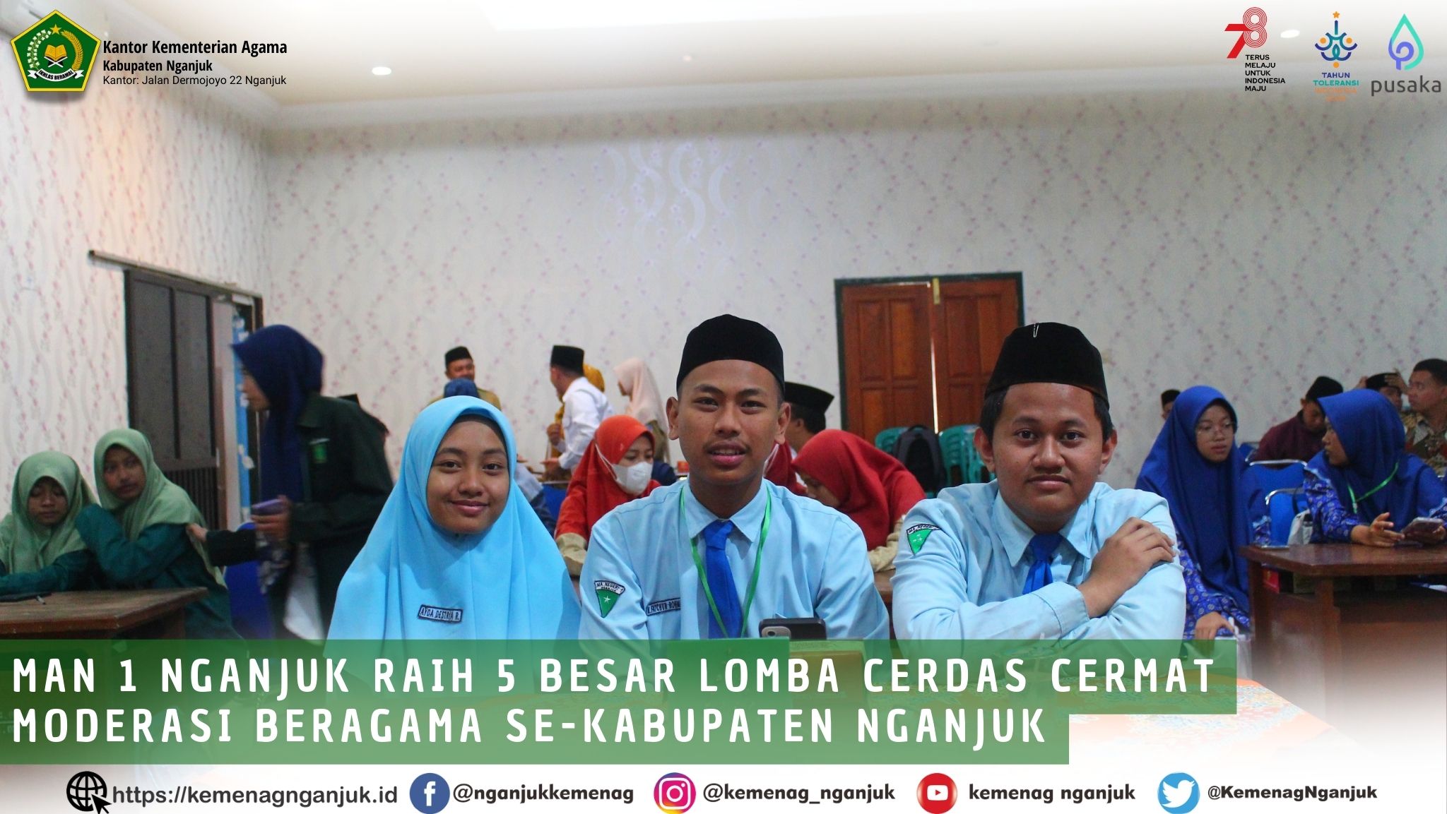 MAN 1 Nganjuk Raih 5 besar Lomba Cerdas Cermat Moderasi Beragama se-Kabupaten Nganjuk