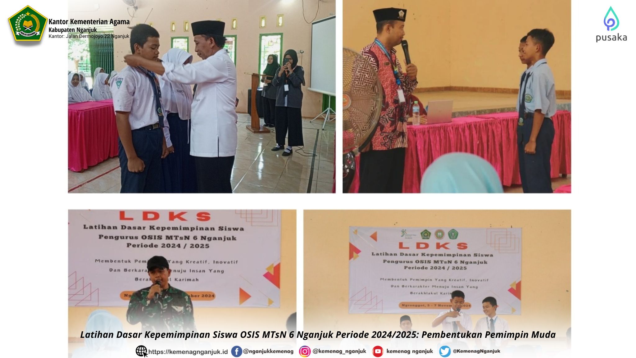 Latihan Dasar Kepemimpinan Siswa OSIS MTsN 6 Nganjuk Periode 2024/2025: Pembentukan Pemimpin Muda