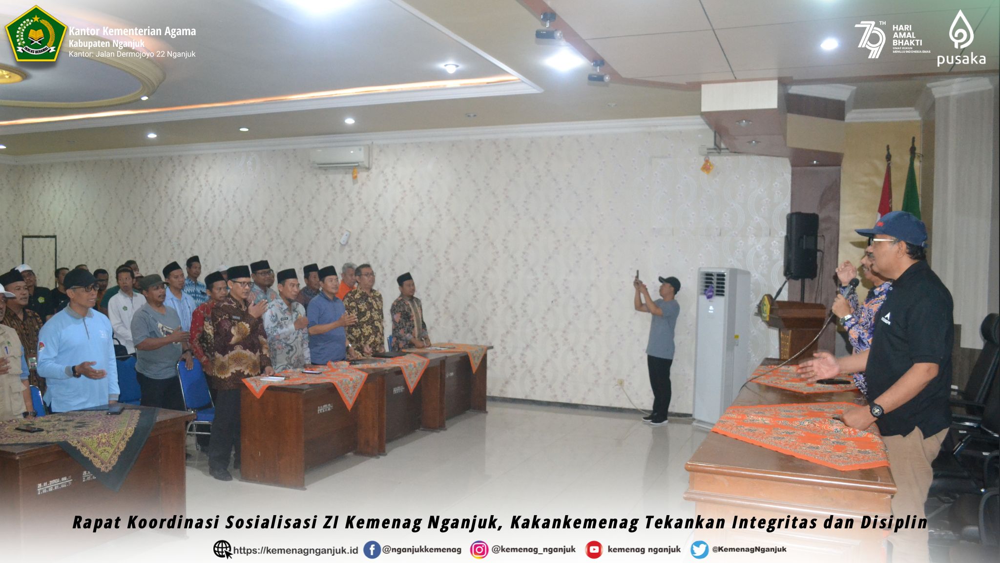 Rapat Koordinasi Sosialisasi ZI Kemenag Nganjuk, Kakankemenag Tekankan Integritas dan Disiplin