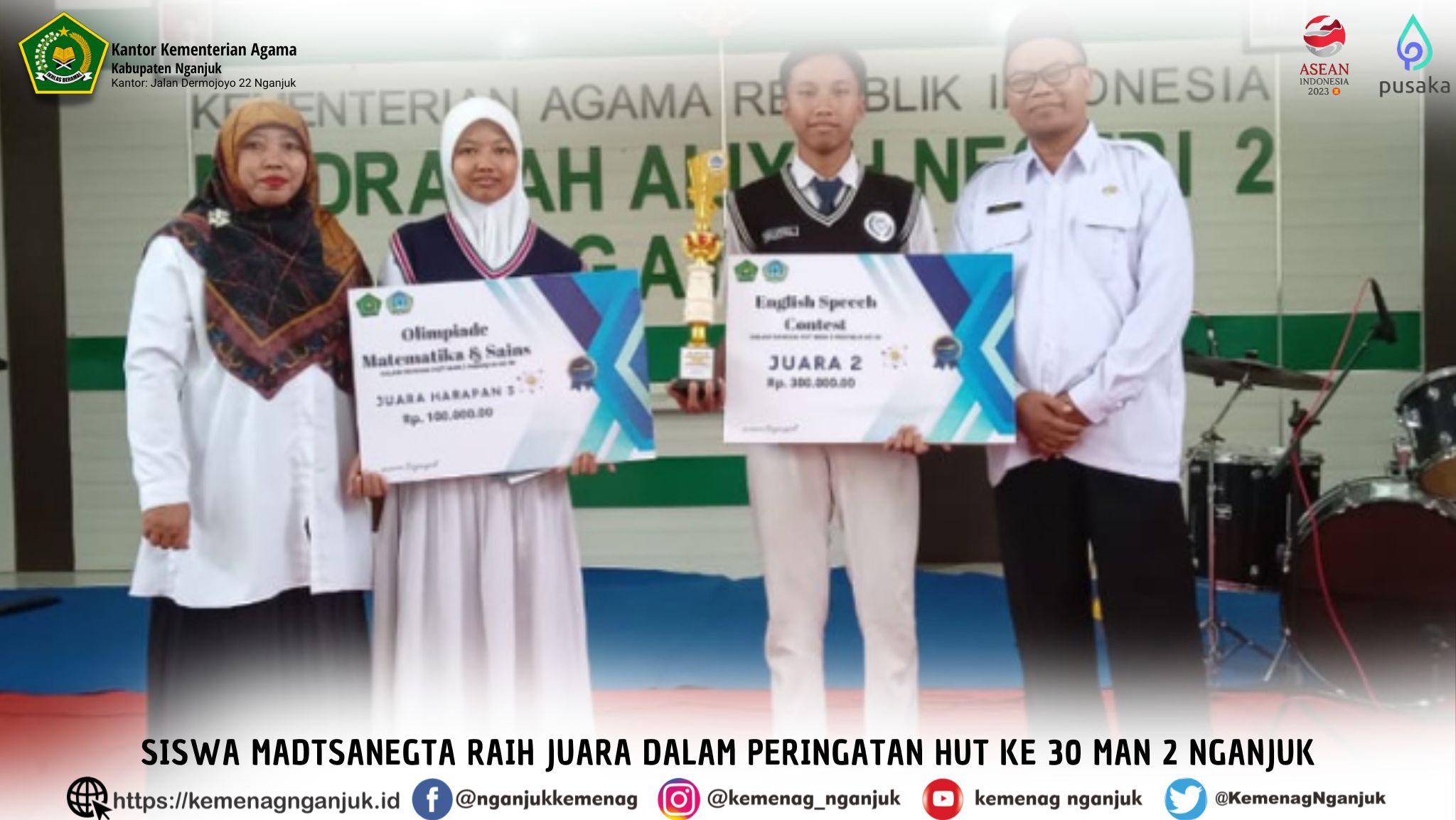 Siswa Madtsanegta Raih Juara dalam Peringatan HUT Ke 30 MAN 2 Nganjuk 