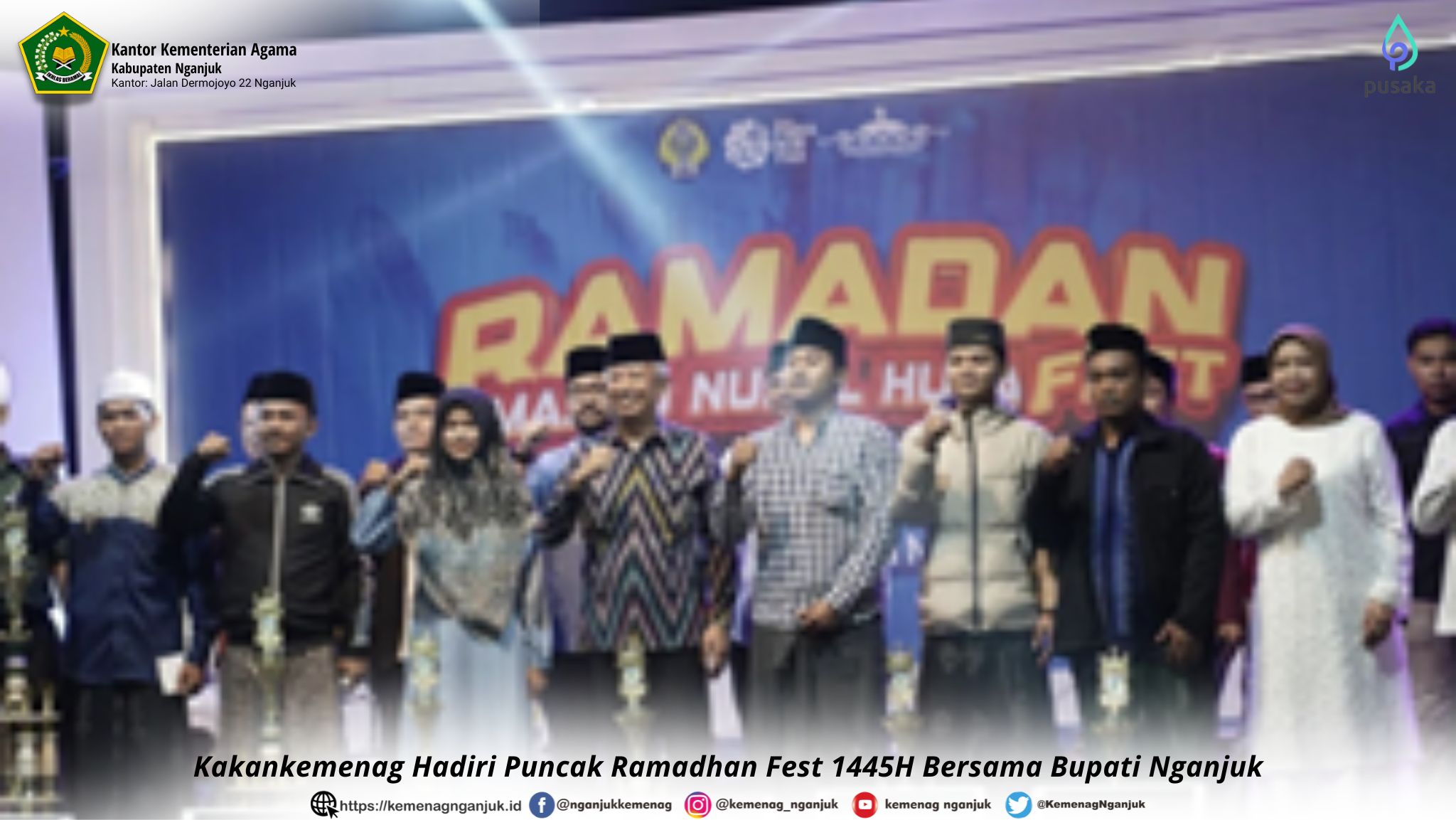 Kepala Kementerian Agama Kabupaten Nganjuk Hadiri Puncak Ramadhan Fest 1445H Bersama Bupati Nganjuk