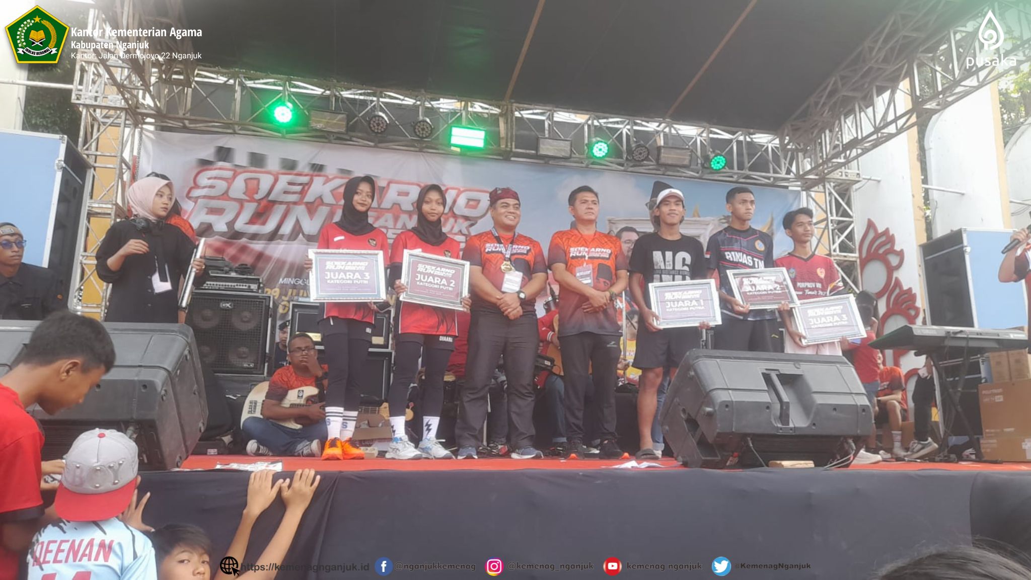 MTsN 8 Nganjuk Cetak Juara Sukarno Run, POLRI Kampanyekan Tertib Lalu Lintas