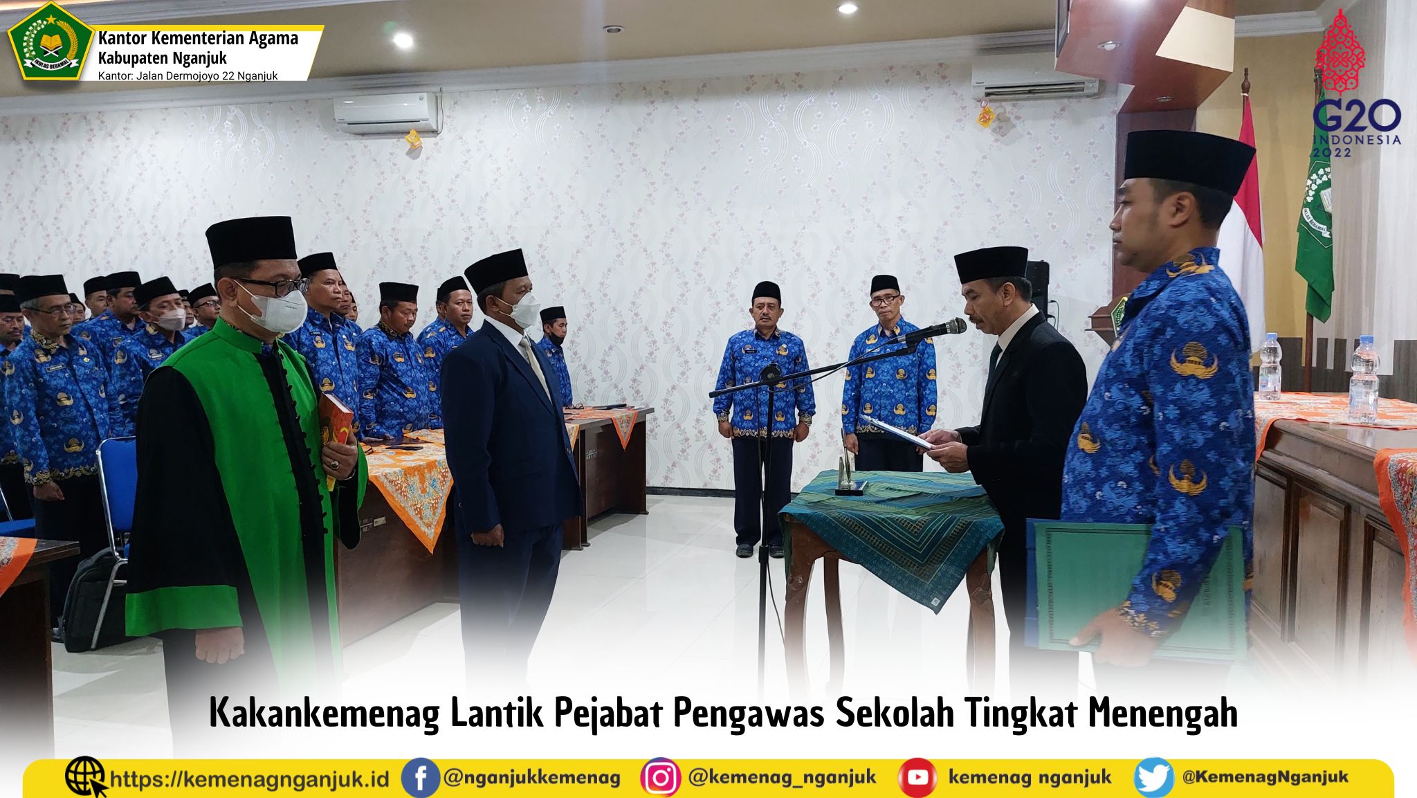 Kakankemenag Lantik Pejabat Pengawas Sekolah Tingkat Menengah