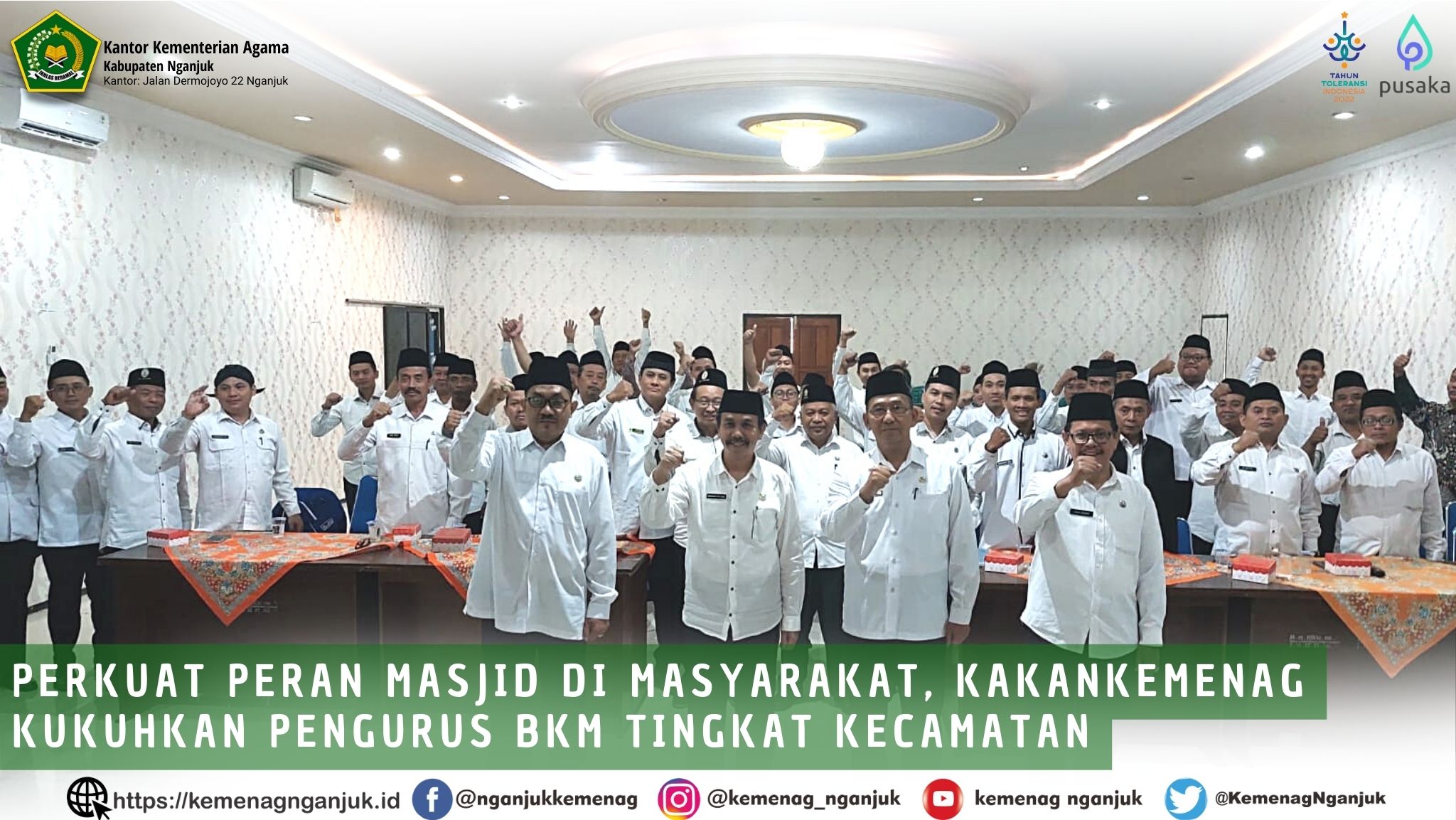 Perkuat Peran Masjid di Masyarakat, Kakankemenag Kukuhkan Pengurus BKM Tingkat Kecamatan