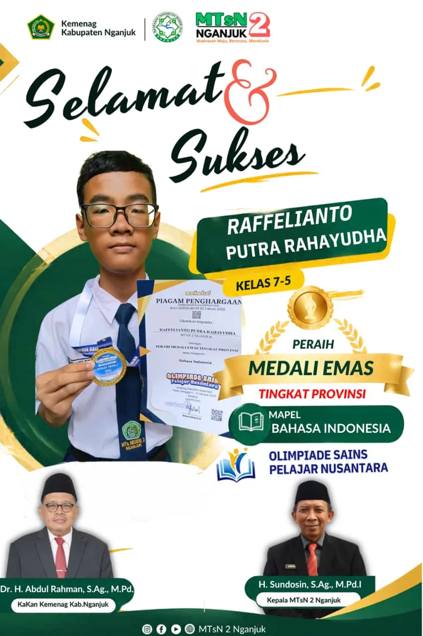 Banggakan Madrasah, Raffelianto Putra Rahayudha Raih Medali Emas Olimpiade Sains Pelajar Nusantara